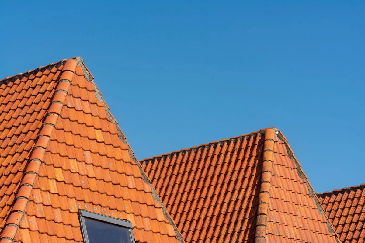 Clay barrel tile rooflines on homes in Ventura, CA